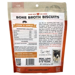 Brutus Bone Broth, печенье, для собак, со вкусом свинины и яблока, 226 г (8 унций)