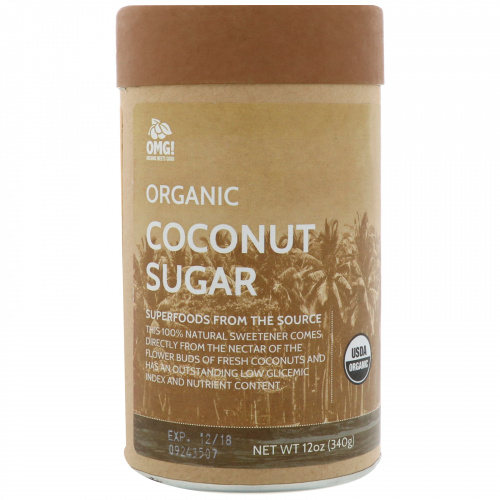 OMG! Organic Meets Good, Органический кокосовый сахар, 12 унц. (340 г)