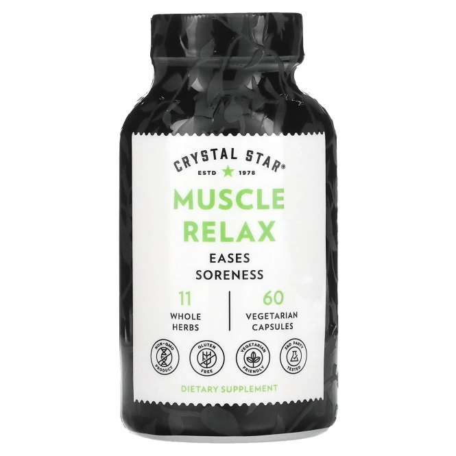 Crystal Star, Muscle Relaxer (расслабление мышц), 60 вегетарианских капсул
