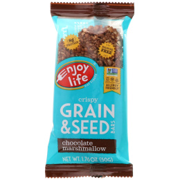 Enjoy Life Foods, Хрустящие батончики с цельным зерном и семечками, Шоколад и маршмэллоу, 12 баточников, 1,76 унц. (50 г) каждый