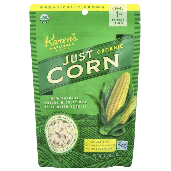 Karen's Naturals, Organic Just Corn®, 84 г (3 унции)