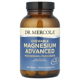 Dr. Mercola, Жевательные добавки с магнием, натуральная вишня, 60 таблеток