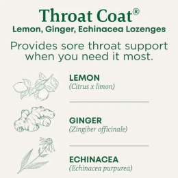Traditional Medicinals, Organic Throat Coat®, капли для горла с лимоном и имбирем, 30 капель для горла с пектином
