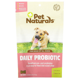 Pet Naturals of Vermont, Ежедневные пробиотики, для собак всех размеров, 60 жевательных таблеток, 2,54 унц. (72 г)