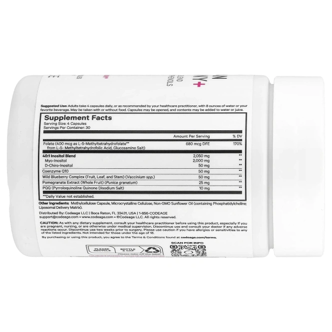 Codeage, PQQ Ovarian Harmony +, 120 растительных капсул