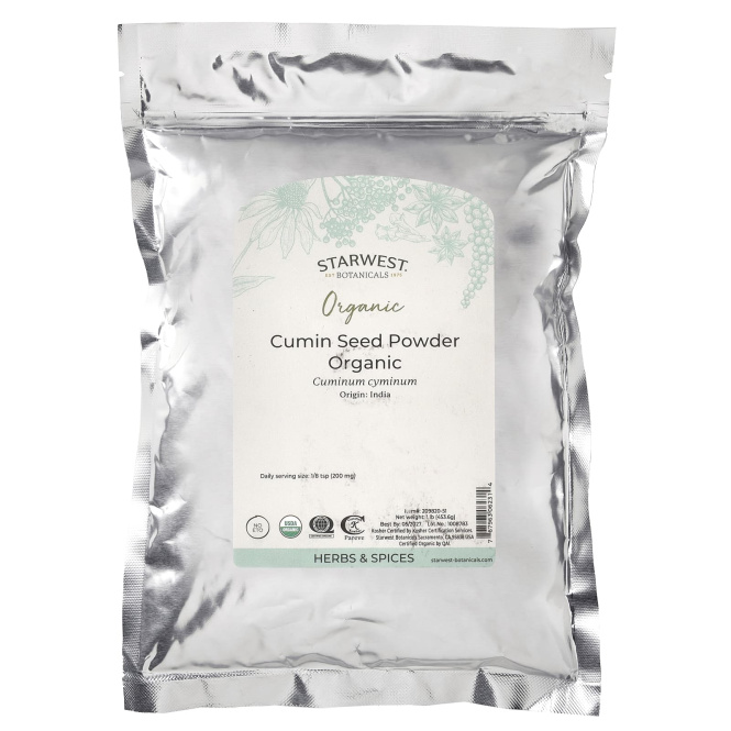 Starwest Botanicals, Порошок из семян органического тмина, 453,6 г (1 фунт)