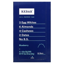 RXBAR, Протеиновые батончики, черника, 12 батончиков, 52 г (1,83 унции) каждый
