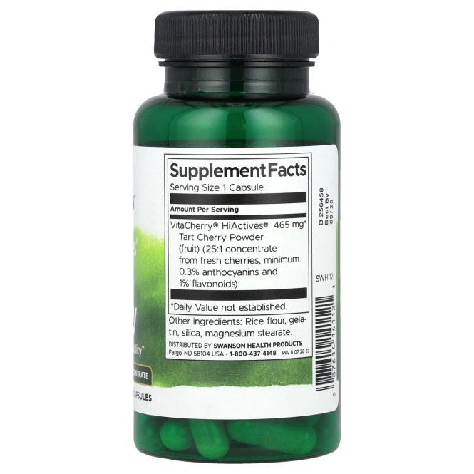 Swanson, HiActives Tart Cherry, 465 мг, 60 капсул
