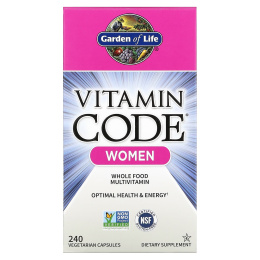 Garden of Life, Vitamin Code®, мультивитамины из цельных пищевых продуктов для женщин, 240 вегетарианских капсул