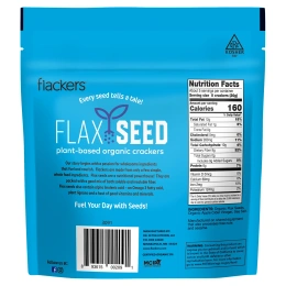 Flackers, крекеры из семян льна, с морской солью, 142 г (5 унций)