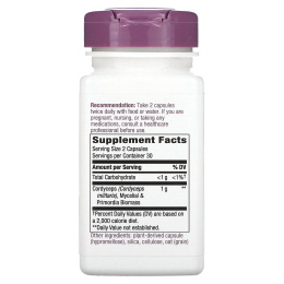 Nature's Way, Кордицепс, нормированный, 60 капсул на растительной основе