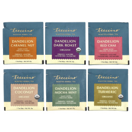 Teeccino, травяной чай из одуванчика, 6 вкусов, без кофеина, 12 чайных пакетиков, 72 г (2,54 унции)