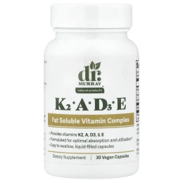 Dr. Murray's, витамины K2, A, D3, E, 30 веганских капсул