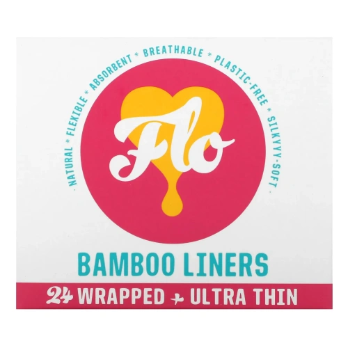 Here We Flo, Flo, бамбуковые вкладыши, ультратонкие, 24 шт.