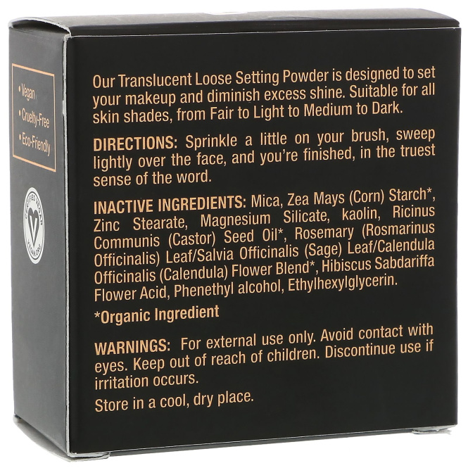 Azelique, Бесцветная рассыпчатая пудра, без тестов на животных, сертифицированный веганский продукт, 0,42 унц. (12 г)