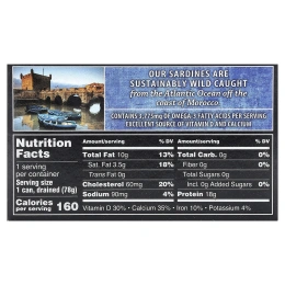 Crown Prince Natural, Дикие сардины, в воде, 120 г (4,25 унции)