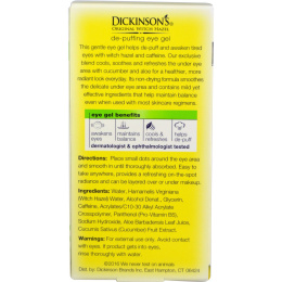 Dickinson Brands, Гель от припухлостей век, натуральный гамамелис, 0,5 жидких унций (15 мл)