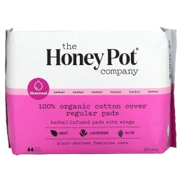 The Honey Pot Company, Regular, органические прокладки с крылышками, на травяной основе, 20 шт.