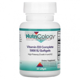 Nutricology, Vitamin D3 Complete , 5000 МЕ, 60 Softgels