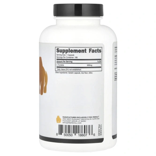 PrePrimal, L-тирозин, 500 мг, 180 капсул