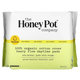 The Honey Pot Company, обильные дневные прокладки из 100% органического хлопка, 16 шт.