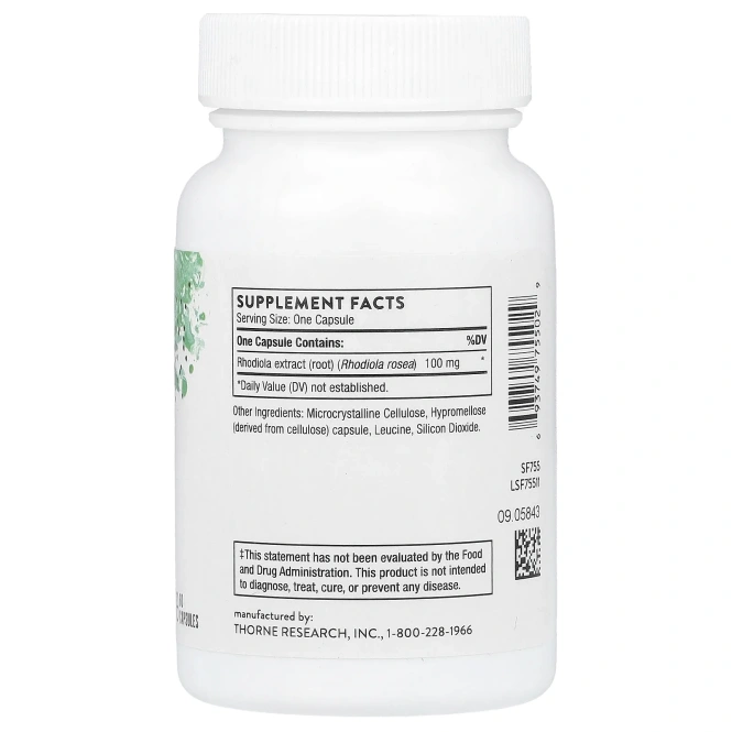 THORNE Родиола, 60 вегетарианских капсул