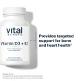Vital Nutrients, Витамины D3 и K2, 120 вегетарианских капсул
