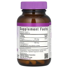 Bluebonnet Nutrition, витамины D3 и K2, 60 вегетарианских капсул