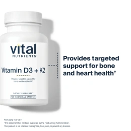 Vital Nutrients, Витамины D3 и K2, 120 вегетарианских капсул