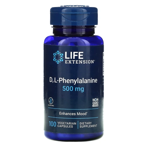 Life Extension, DL Phenyalanine, 500mg, 100 Vegetarian Capsules