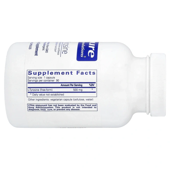 Pure Encapsulations, L-тирозин, 90 капсул (500 мг в 1 капсуле)