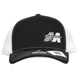 MuscleTech, Snapback Trucker Cap, Black/White, 1 Count