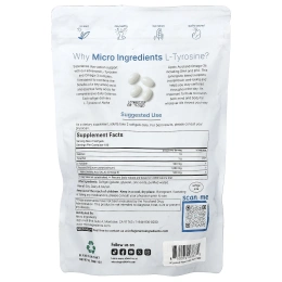 Micro Ingredients, L-тирозин, 360 капсул