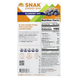 ProBar, SNAK™, энергетический батончик, овсянка с голубикой, 12 батончиков по 45 г (1,6 унции)
