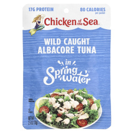 Chicken of the Sea, Дикий альбакоровый тунец, родниковая вода, 70 г (2,5 унции)