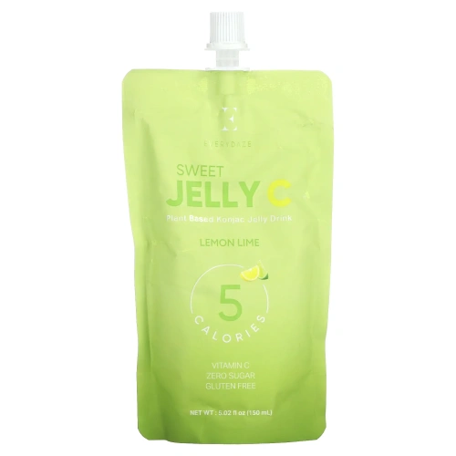 Everydaze, Sweet Jelly C, желейный напиток из конжака на растительной основе, лимон и лайм, 150 мл (5,02 жидк. унц.)
