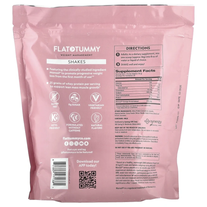 Flat Tummy, коктейли, натуральный шоколад, 720 г (1,6 фунта)