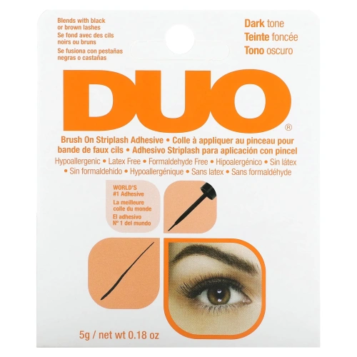DUO, Клей с кисточкой для накладных ресниц, темный оттенок, 5 г