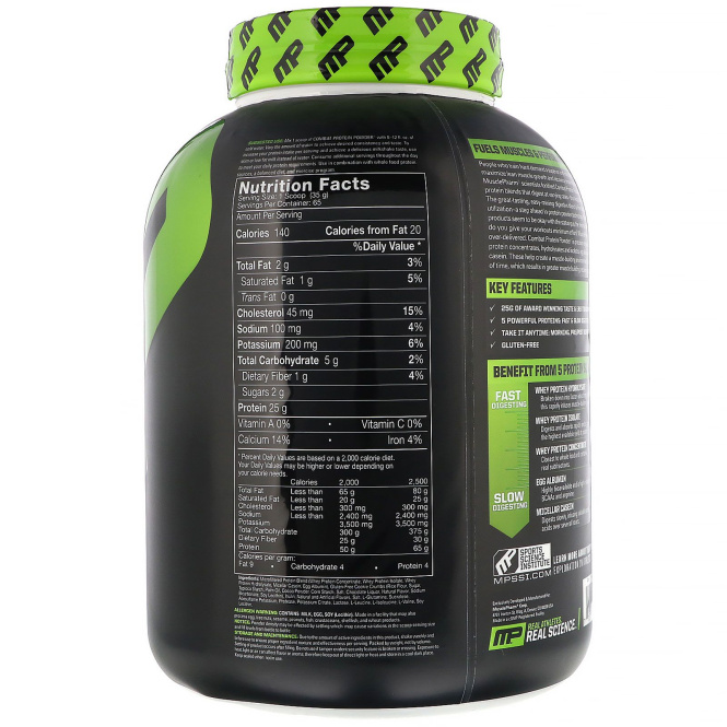 MusclePharm, Белковый порошок Combat, печенье и сливки, 5 фунтов (2275 г)