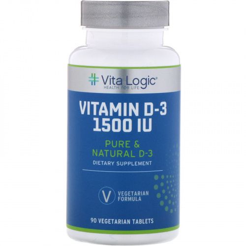 Vita Logic, Vitamin D3, 1500 МЕ, 90 Vegetarian Tablets