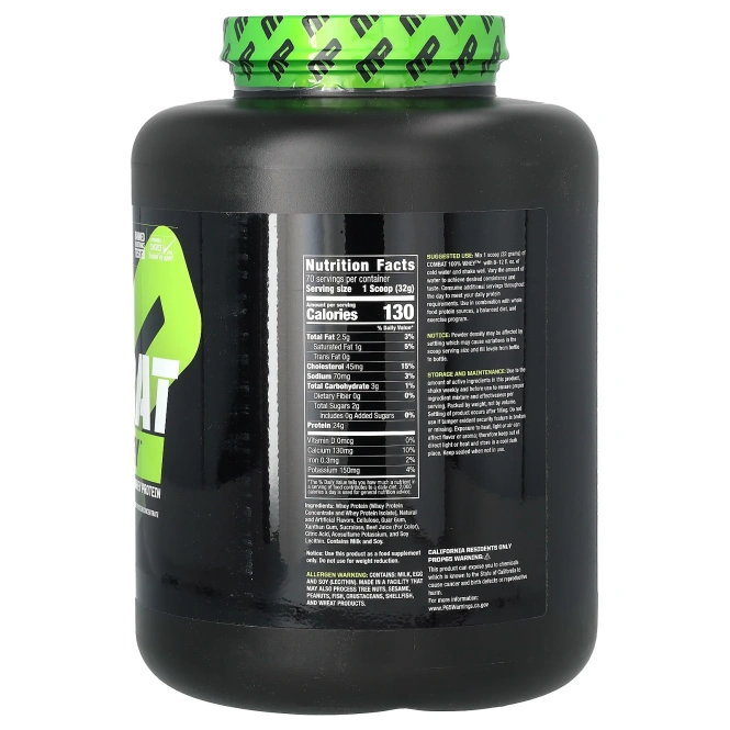 MusclePharm, Combat 100% сывороточный протеин, клубника, 80 унции (2269 г)