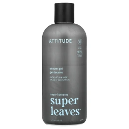 ATTITUDE, Super Leaves™, гель для душа, для мужчин, эвкалипт и шалфей, 415 мл (14 жидк. унций)