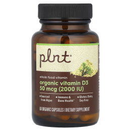 Plnt, Органический витамин D3, 50 мкг (2000 МЕ), 60 органических капсул