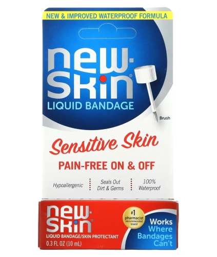 New Skin, Жидкая повязка / средство для защиты кожи, для чувствительной кожи, 10 мл (0,3 жидк. Унции)