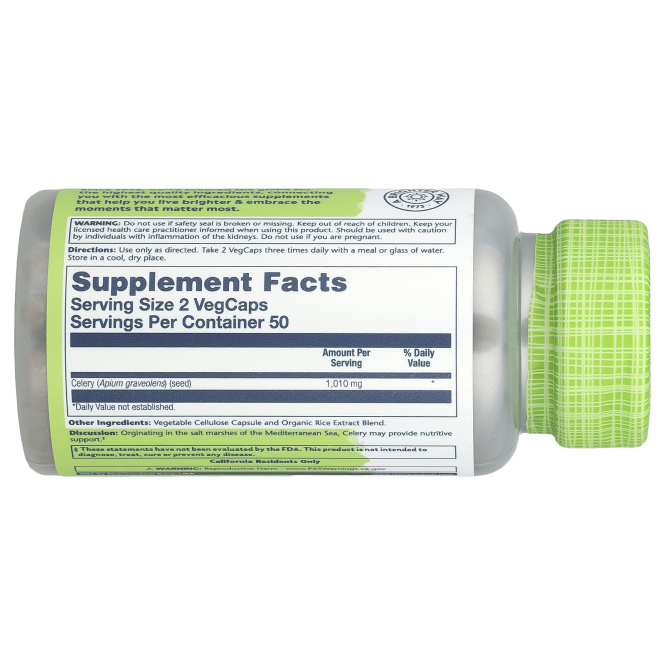 Solaray, Семена сельдерея, 505 мг, 100 растительных капсул