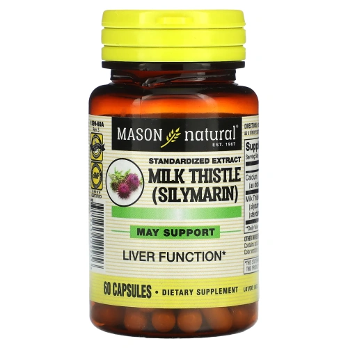 Mason Natural, Standardized Extract Milk Thistle (Silymarin), 60 Capsules