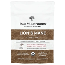 Real Mushrooms, Lion's Mane, порошок из экстракта органических грибов, 60 г (2,12 унции)