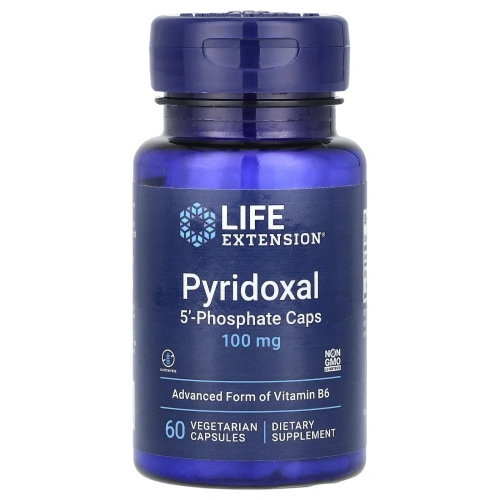 Life Extension, Пиридоксаль 5'-фосфатные капсулы, 100 мг, 60 вегетарианских капсул