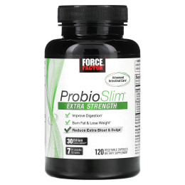 Force Factor, ProbioSlim®, повышенная сила действия, 30 млрд КОЕ, 120 растительных капсул (15 млрд КОЕ на капсулу)