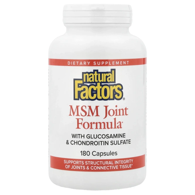 Natural Factors, MSM формула для суставов, 180 капсул